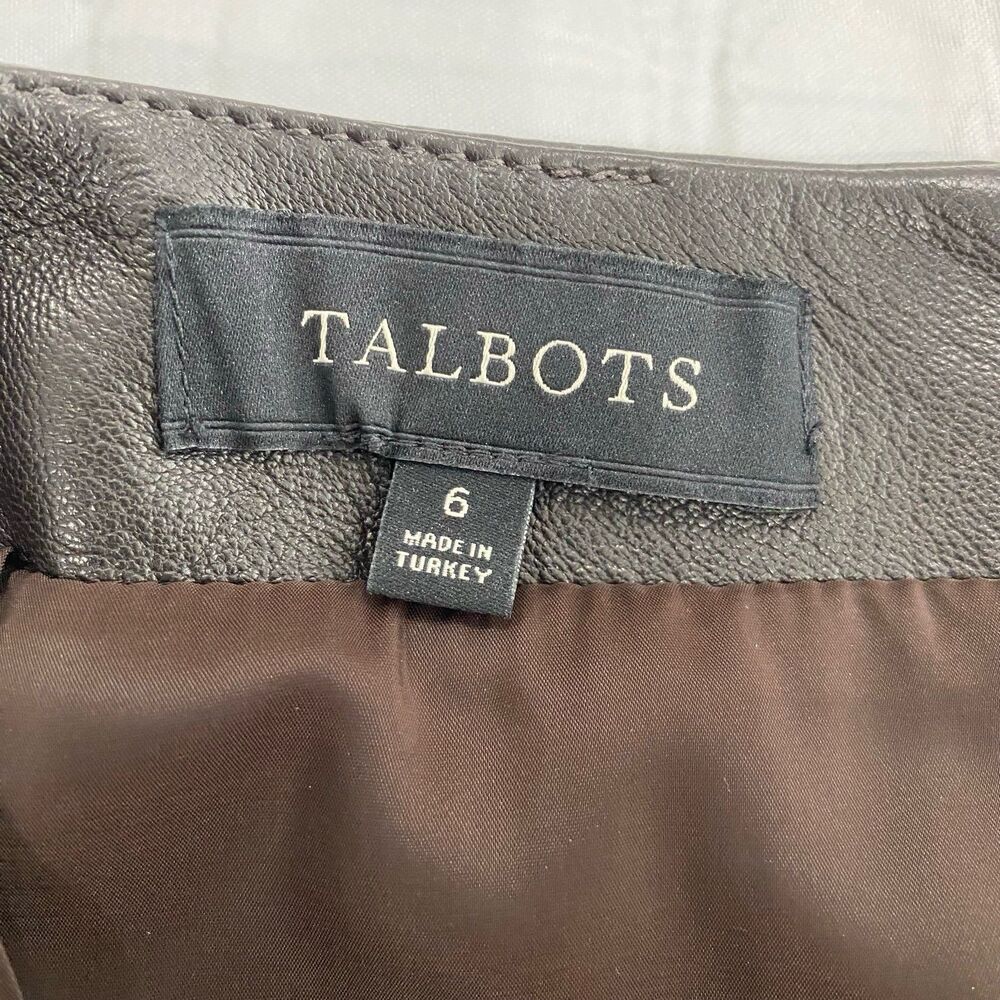 Talbots Skirt Women’s Size 6 Color Brown Leather Lined - Picture 5 of 10